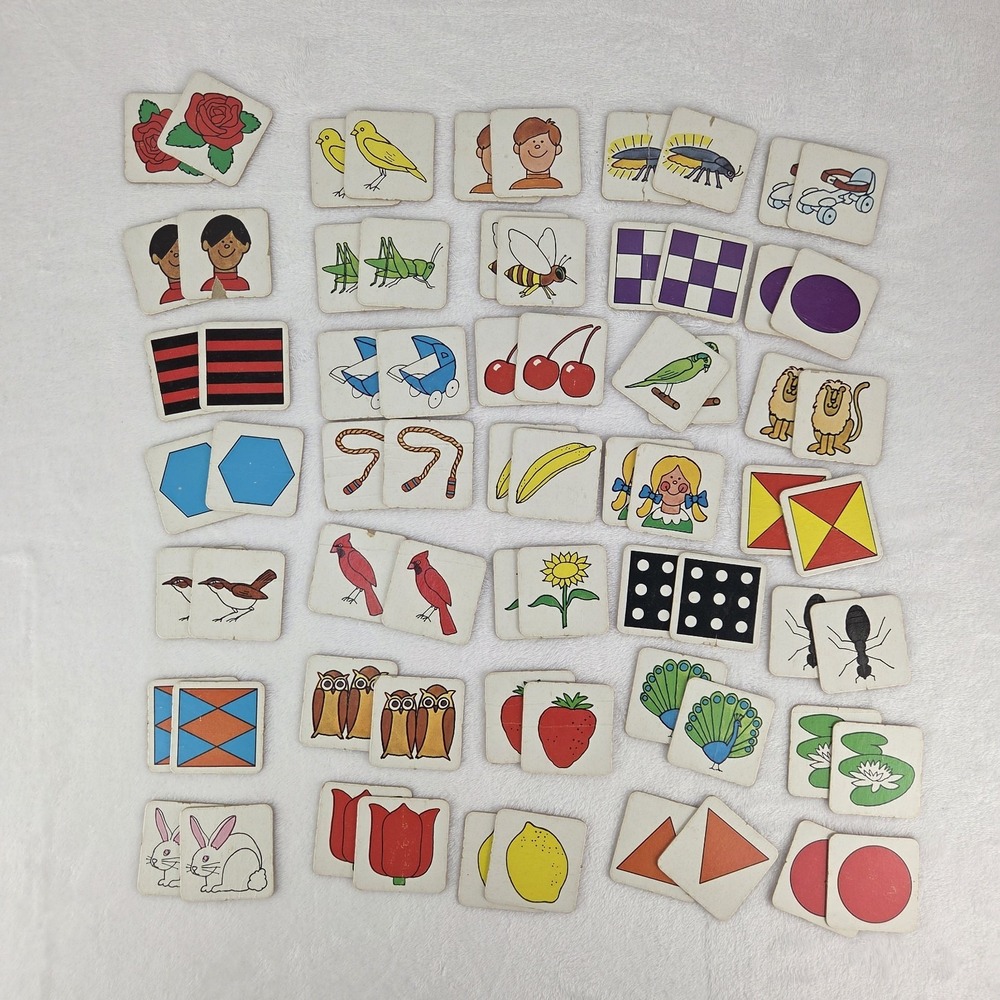 Vintage 1980 Milton Bradley The Original Memory Game 4664 35 Pairs 70 Cards - Picture 5 of 14